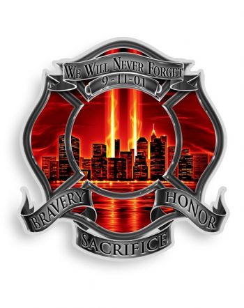 Reflective Decal-High Honor Firefighter Tribute 9/11